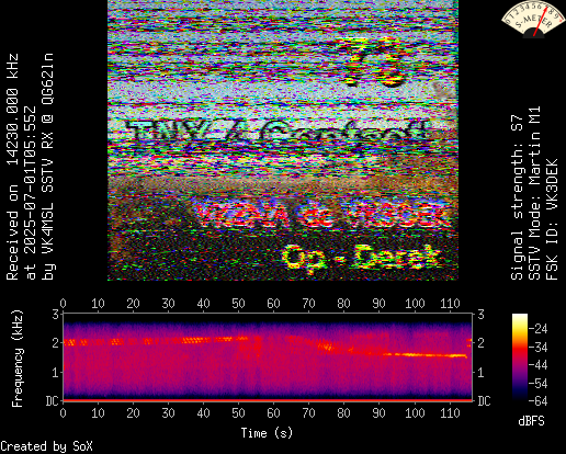 Last received SSTV image