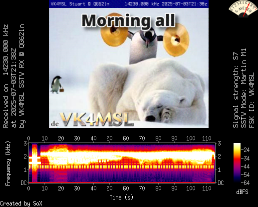Last received SSTV image