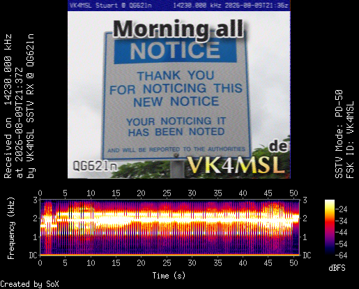 Last received SSTV image